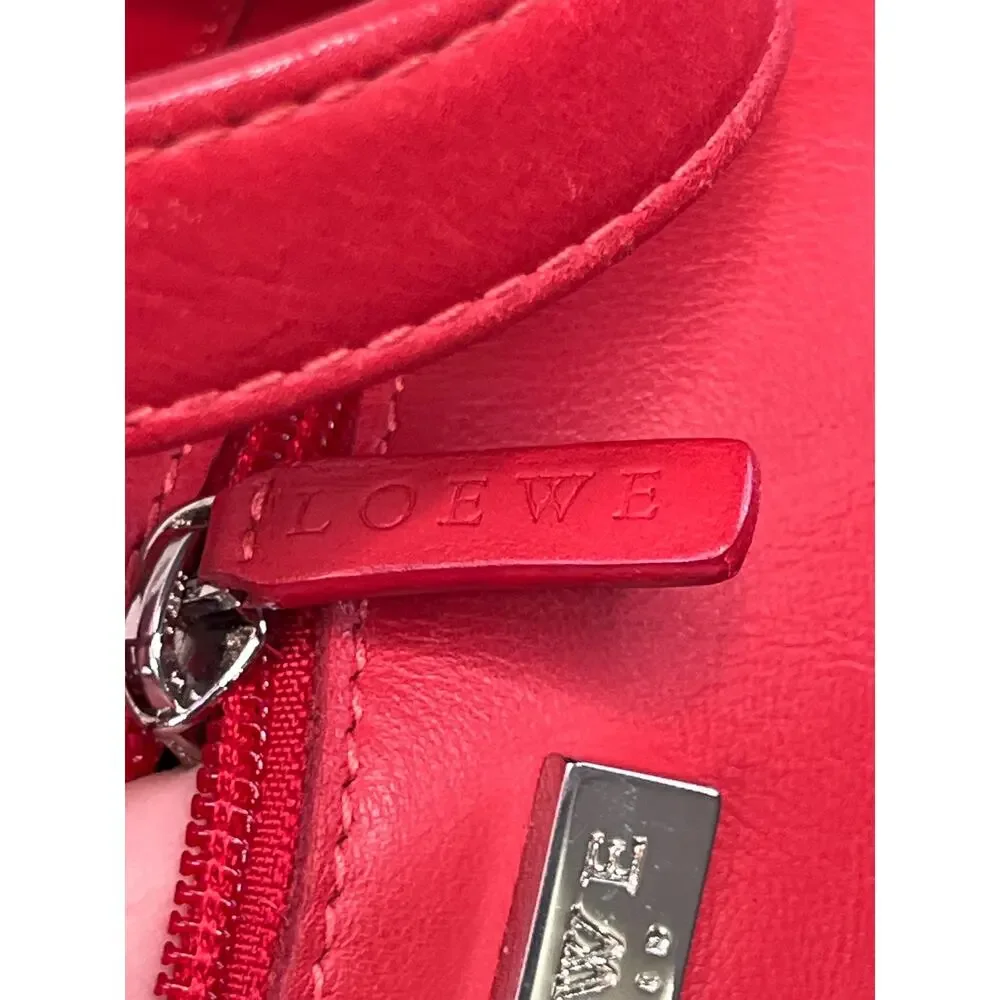 Loewe Red Leather Hobo Shoulder Bag Madrid Minimalist Slouch Handbag